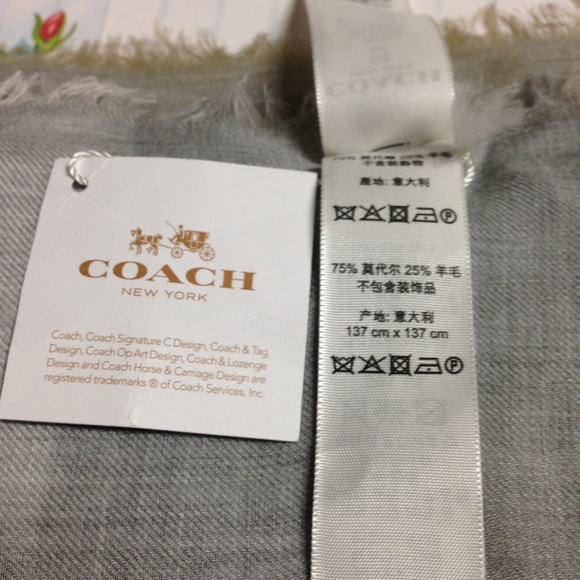 Coach Windowpane Challis Scarf - Picture 8 of 8